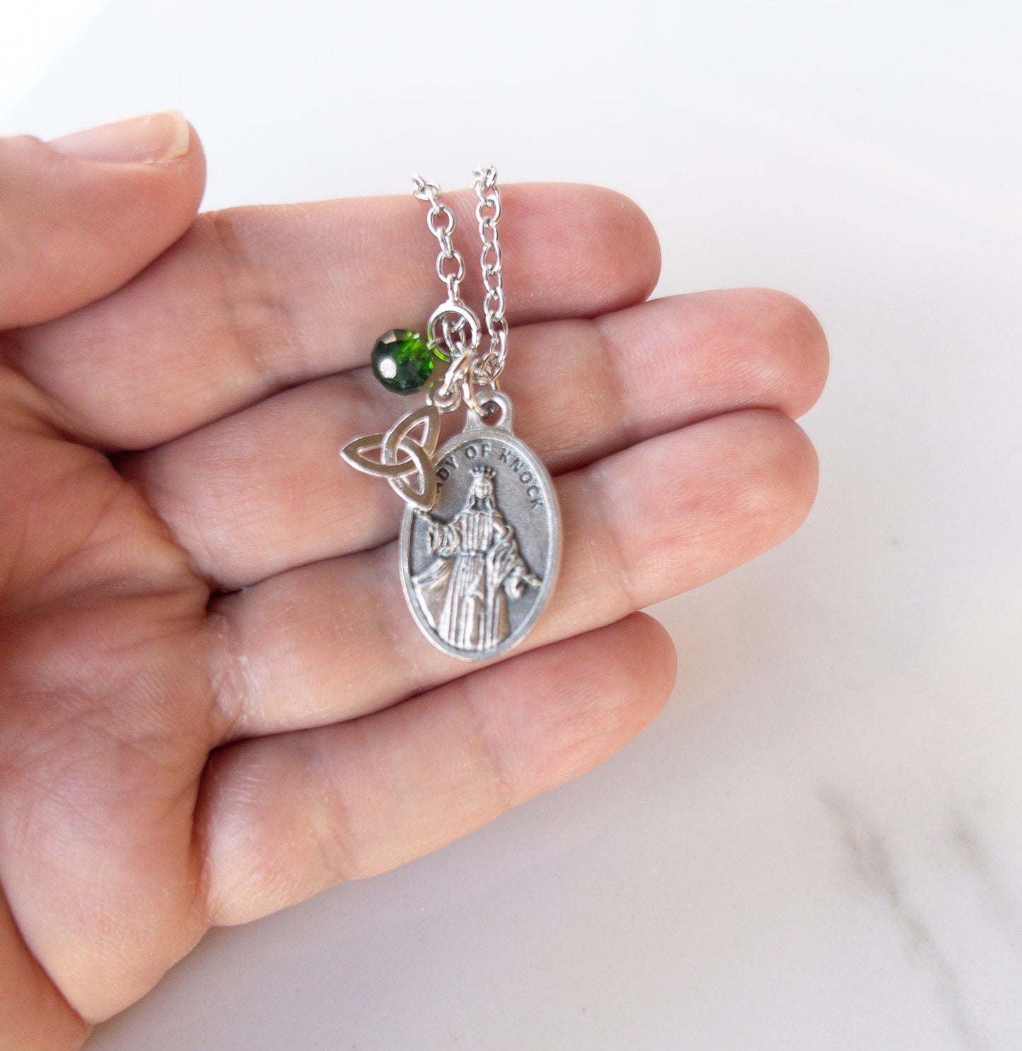 Our Lady of Knock Triquetra Necklace
