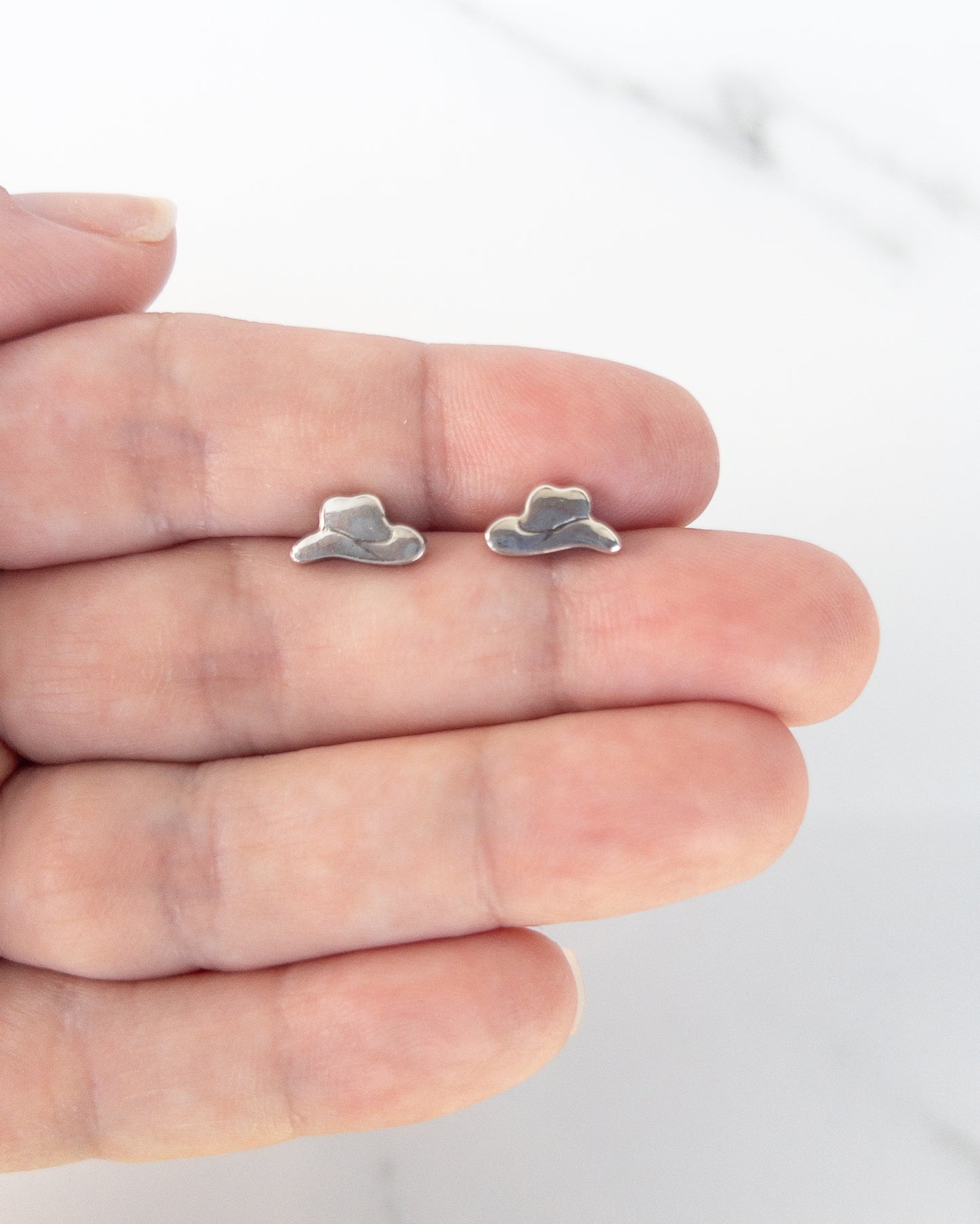 Sterling Silver Cowboy Hat Studs – Faith-Inspired Western Jewelry