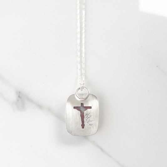 Sonoran Sunrise Gemstone Necklace with Hidden Crucifix Cutout