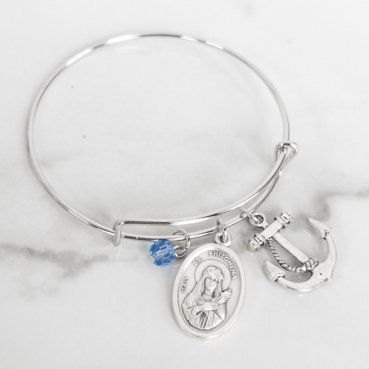 St. Philomena Catholic Bangle Bracelet