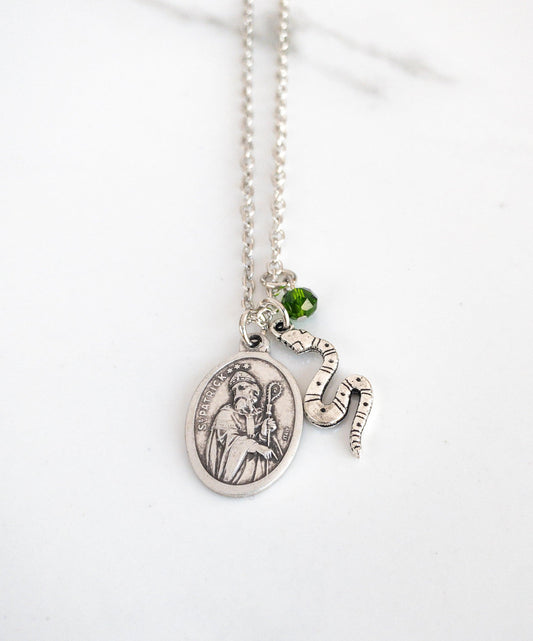 St Patrick and Snake Necklace - Sagely Sparrow