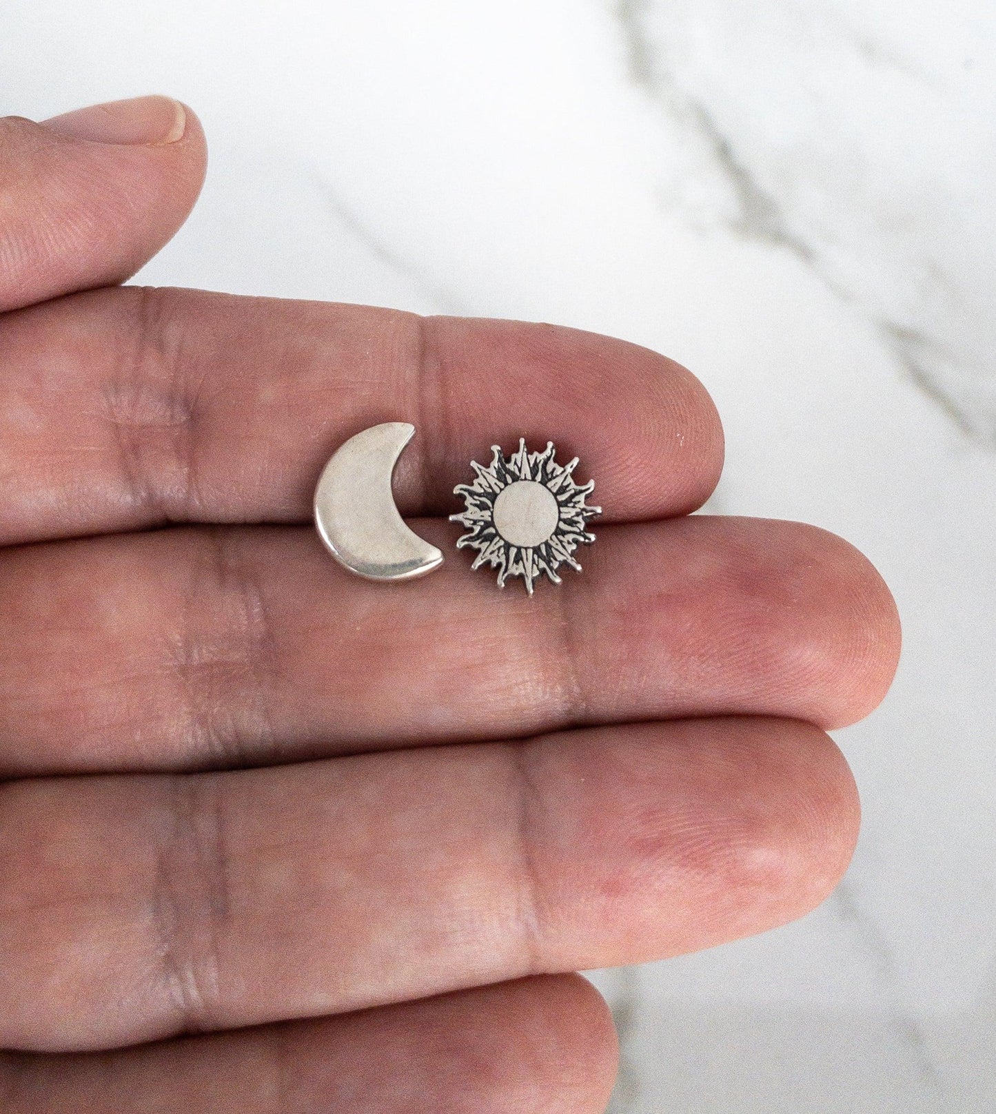 Canticle of the Sun Mismatched Sun and Moon Earrings - Sagely Sparrow