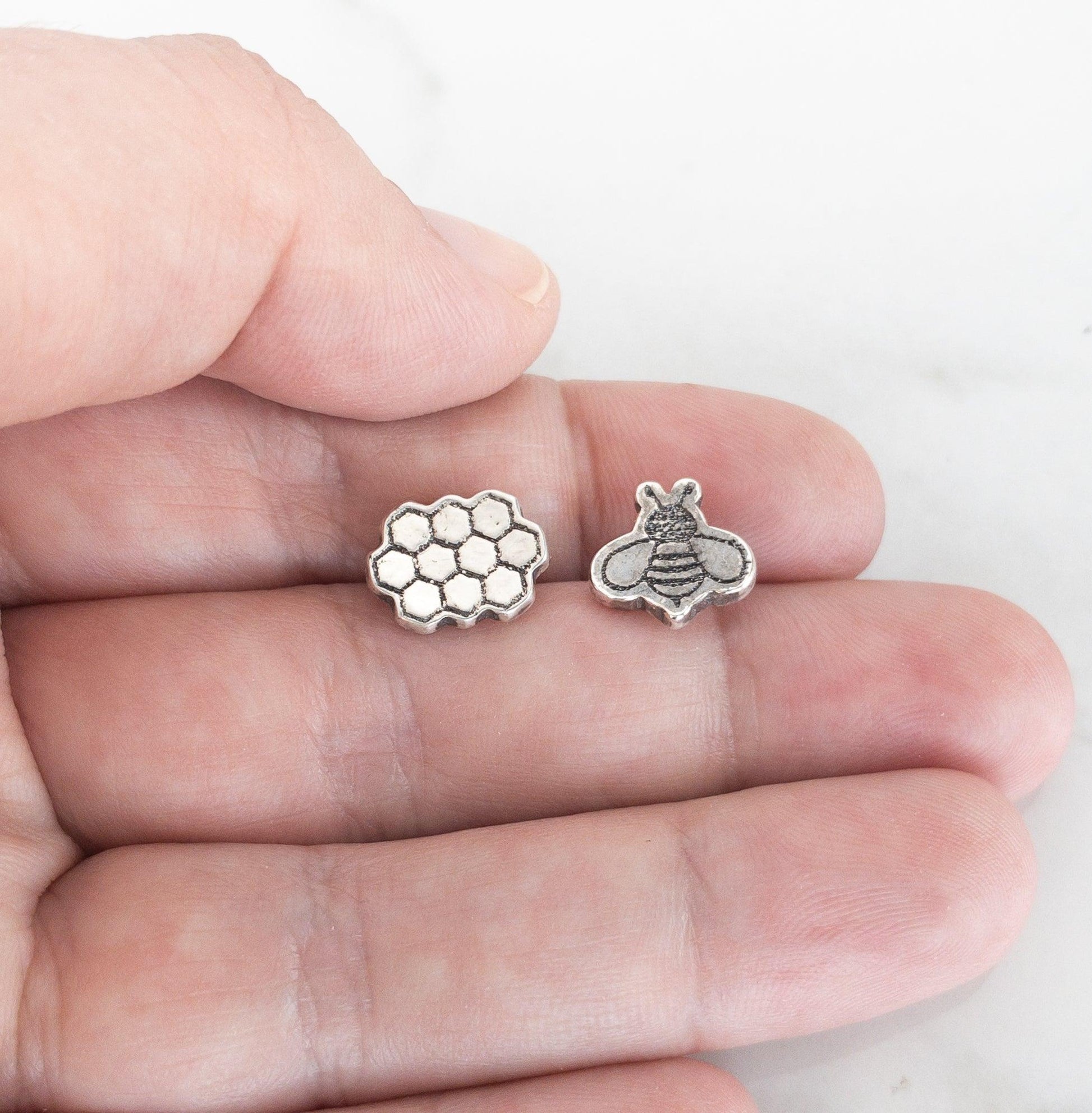 St. Ambrose Mismatched Bee Stud Earrings - Sagely Sparrow