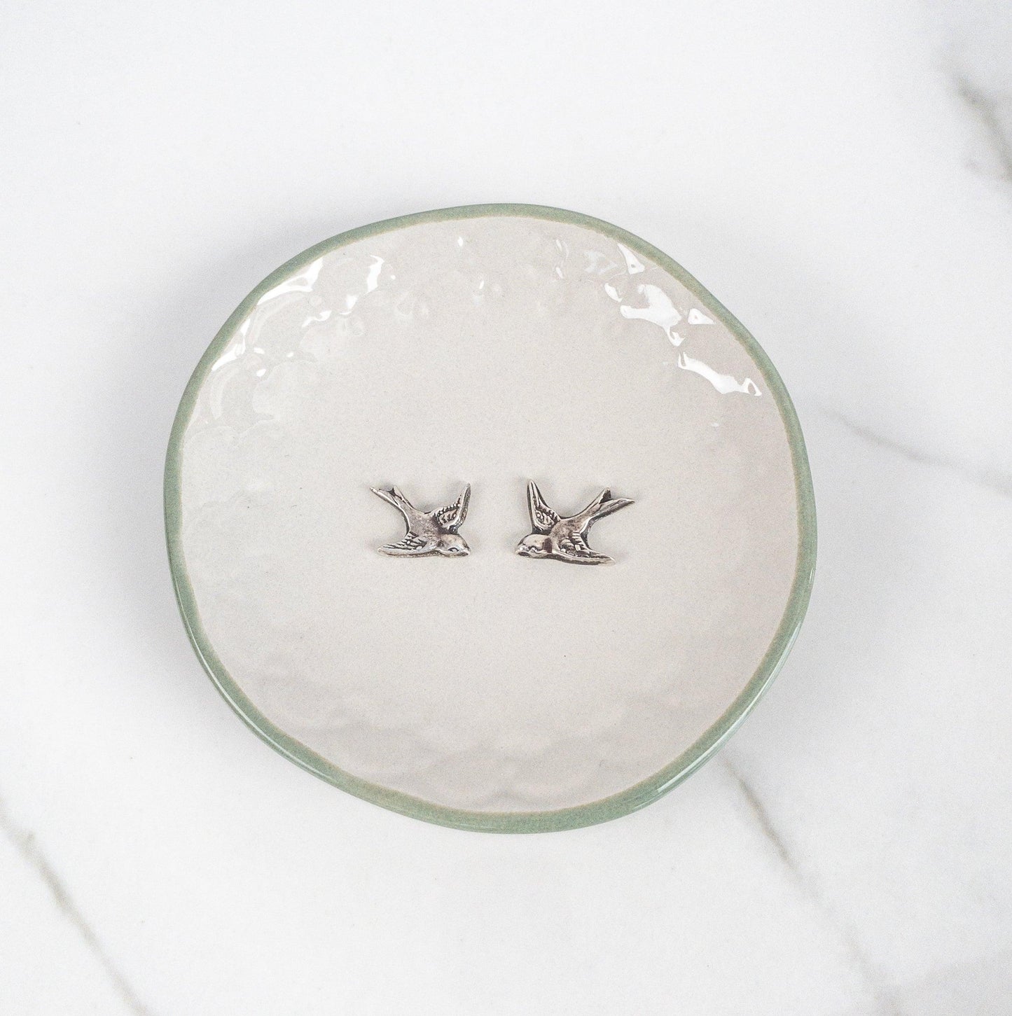 Sterling Silver Bird Stud Earrings