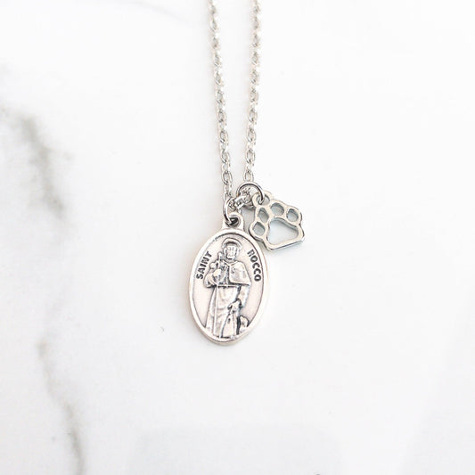 St Rocco Patron Saint of Dogs Necklace