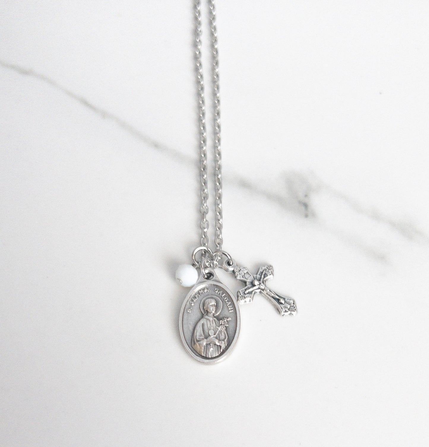 St Gemma Galgani Crucifix Necklace