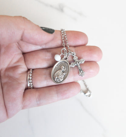 St Gemma Galgani Crucifix Necklace