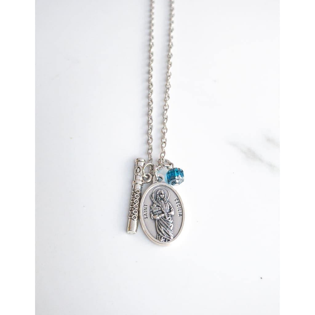 St Cecilia Flute Necklace - Saint Necklace