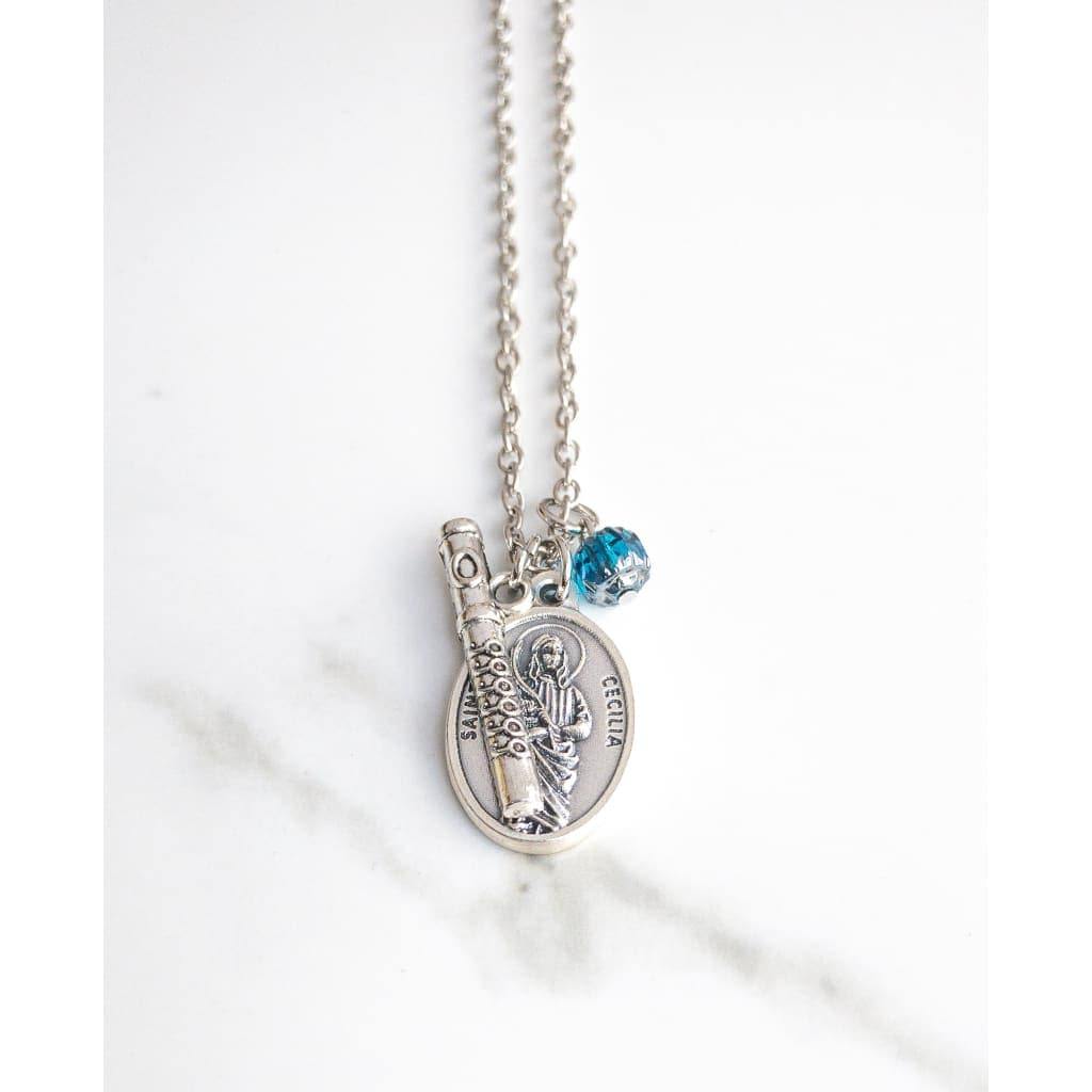 St Cecilia Flute Necklace - Saint Necklace