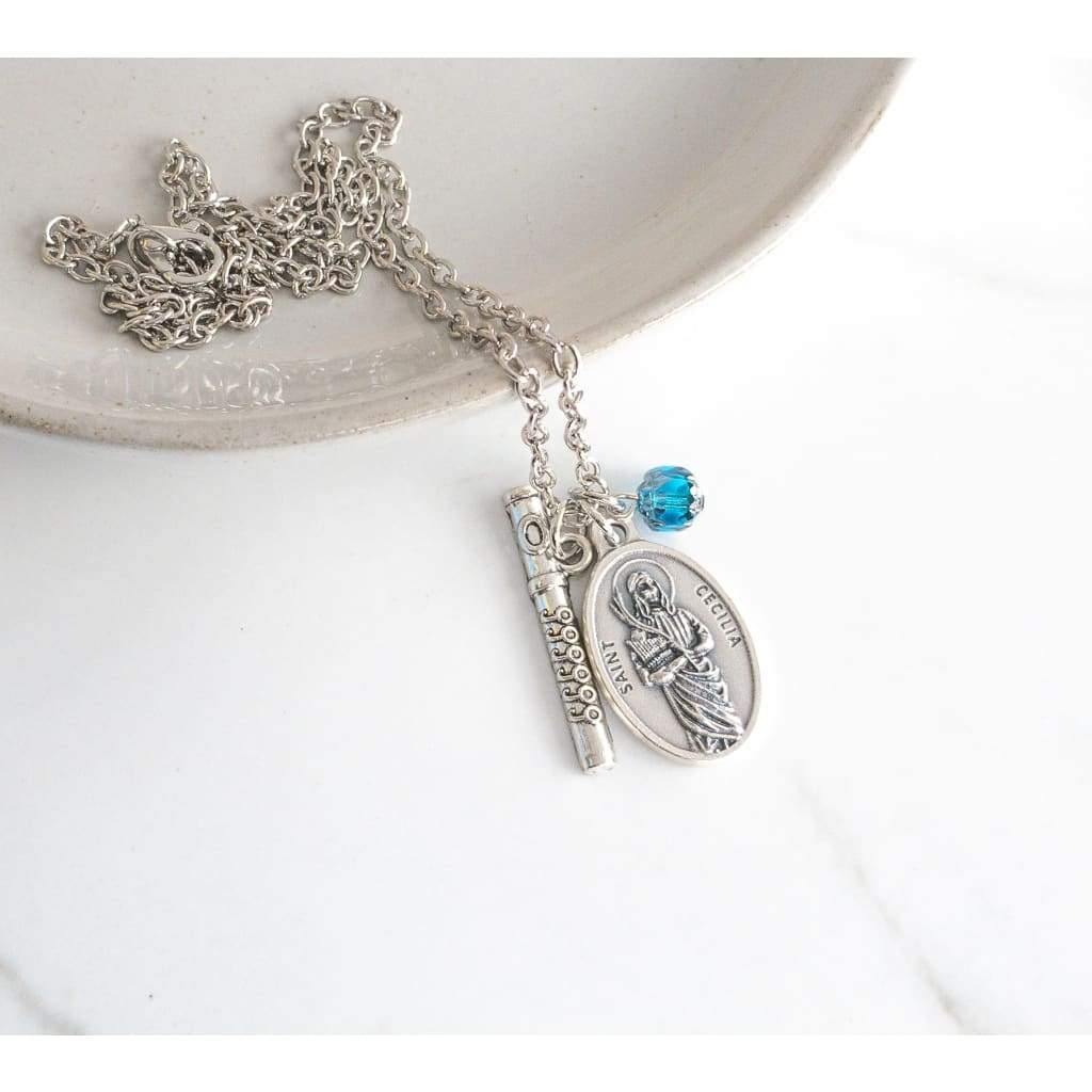 St Cecilia Flute Necklace - Saint Necklace