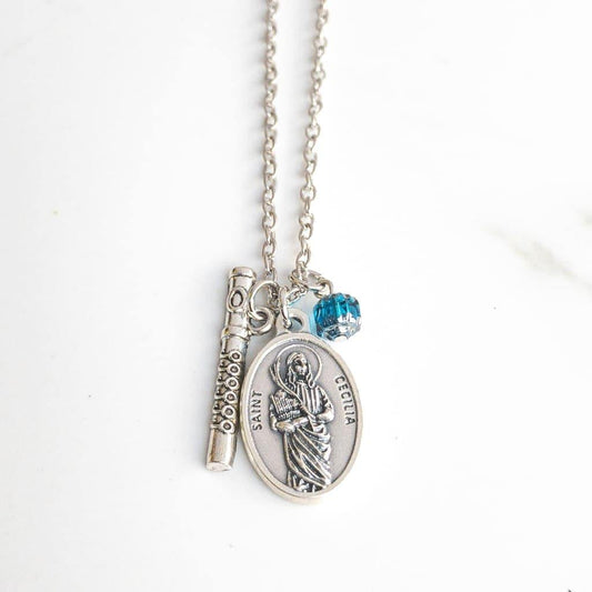St Cecilia Flute Necklace - Saint Necklace