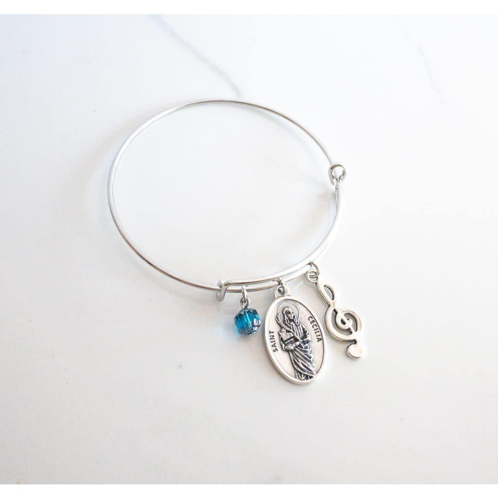 St Cecilia Patron Saint of Musicians Bangle Bracelet -