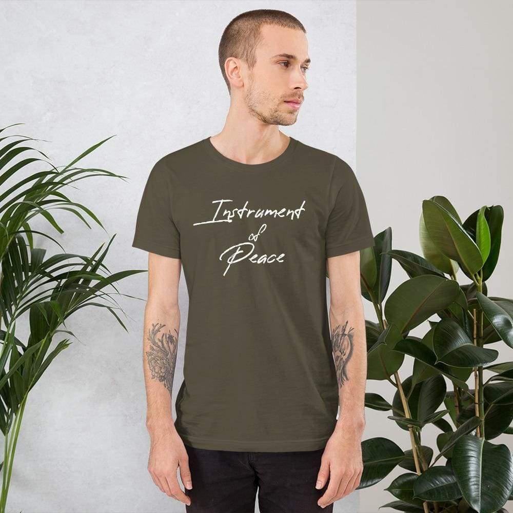 St Francis of Assisi Instrument of Peace T-Shirt - Army / S