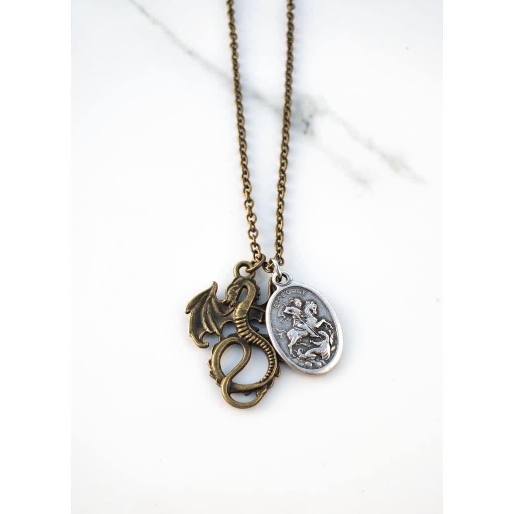 St George and Dragon Necklace - Saint Necklace