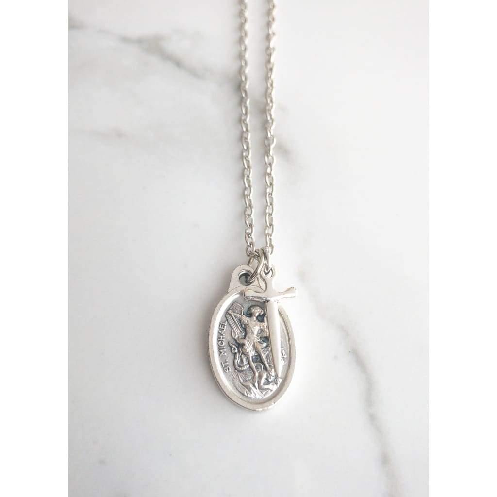 St Michael Archangel and Guardian Angel Necklace - Saint