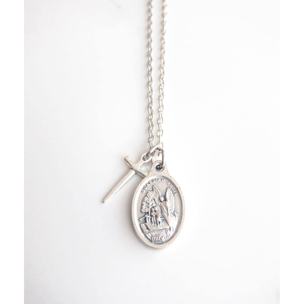 St Michael Archangel and Guardian Angel Necklace - Saint
