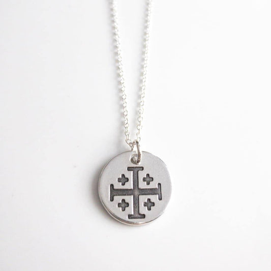 Sterling Silver Jerusalem Cross Necklace - Necklace