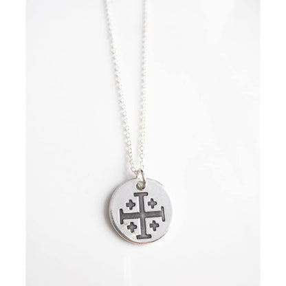 Sterling Silver Jerusalem Cross Necklace - Necklace