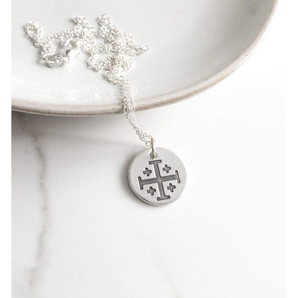 Sterling Silver Jerusalem Cross Necklace - Necklace