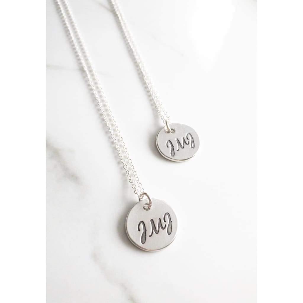 Sterling Silver JMJ Disc Necklace - Necklace
