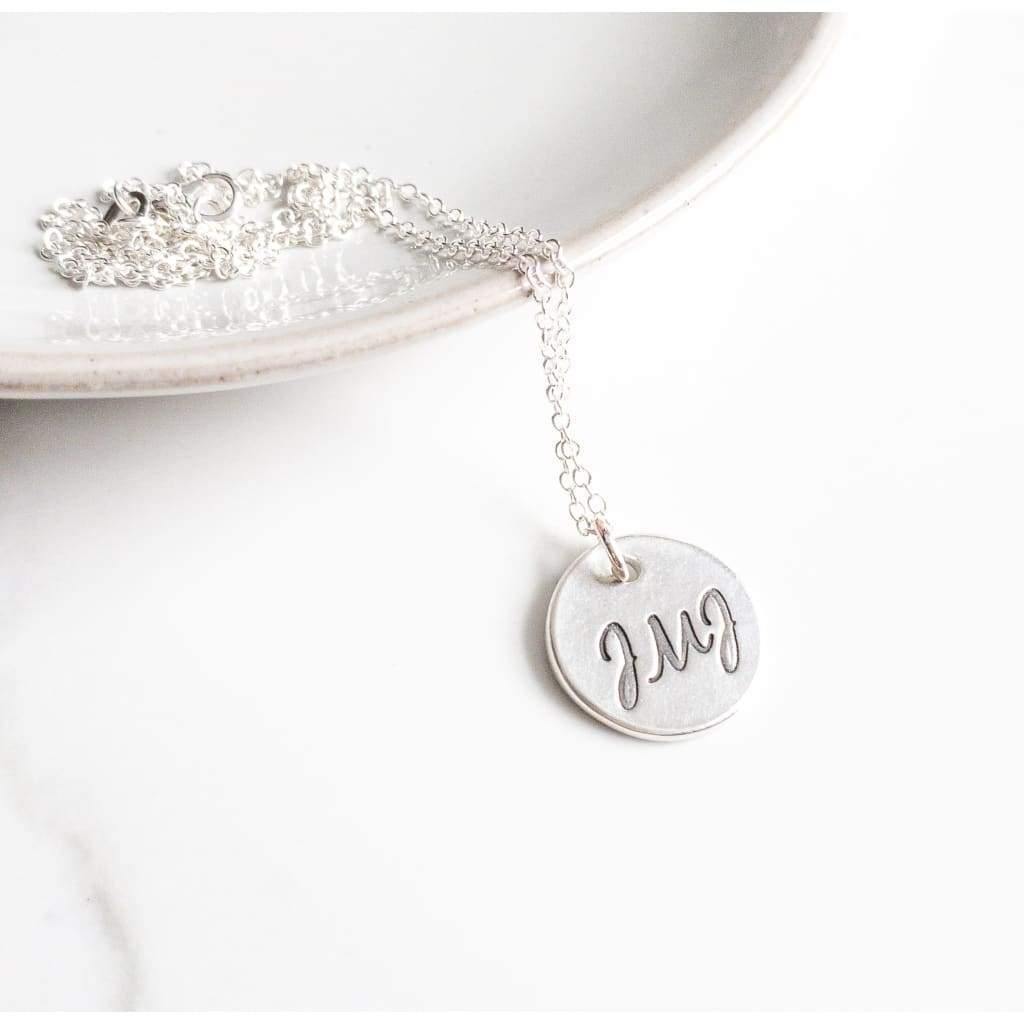 Sterling Silver JMJ Disc Necklace - Necklace