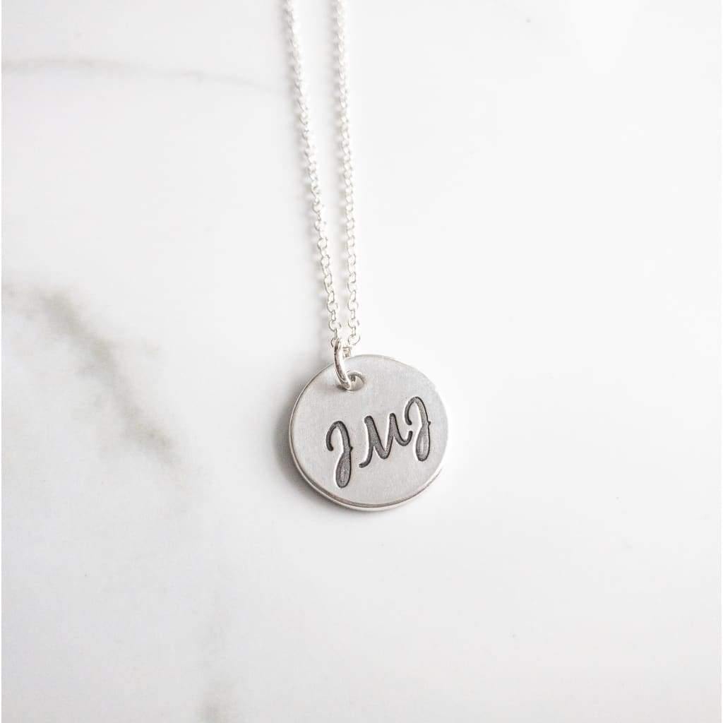 Sterling Silver JMJ Disc Necklace - Necklace