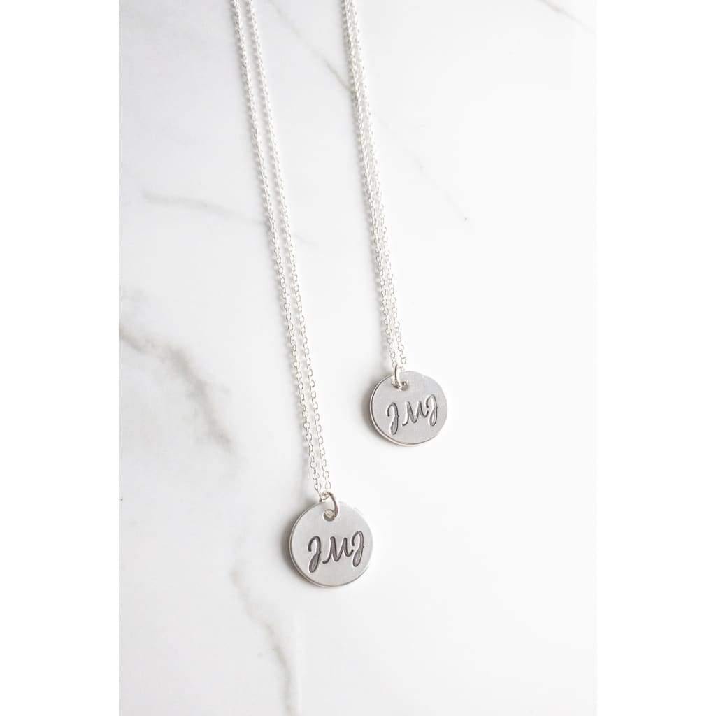 Sterling Silver JMJ Disc Necklace - Necklace