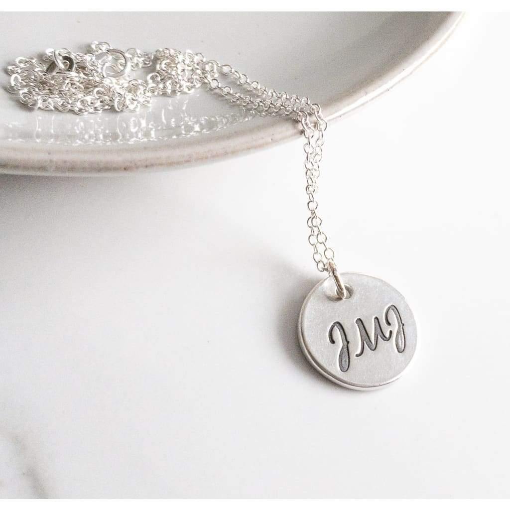 Sterling Silver JMJ Disc Necklace - Necklace