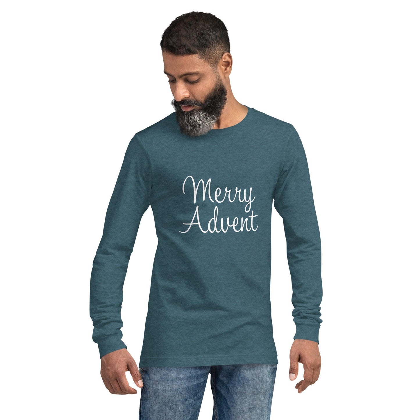 Merry Advent Long Sleeve Tee - White