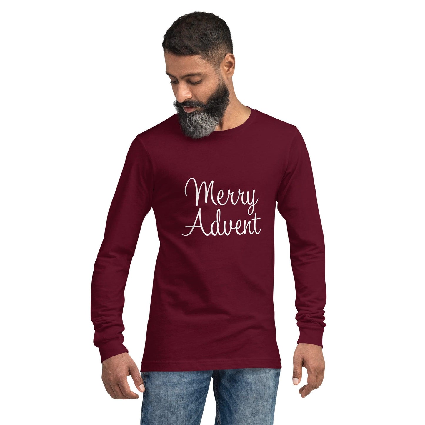 Merry Advent Long Sleeve Tee - White