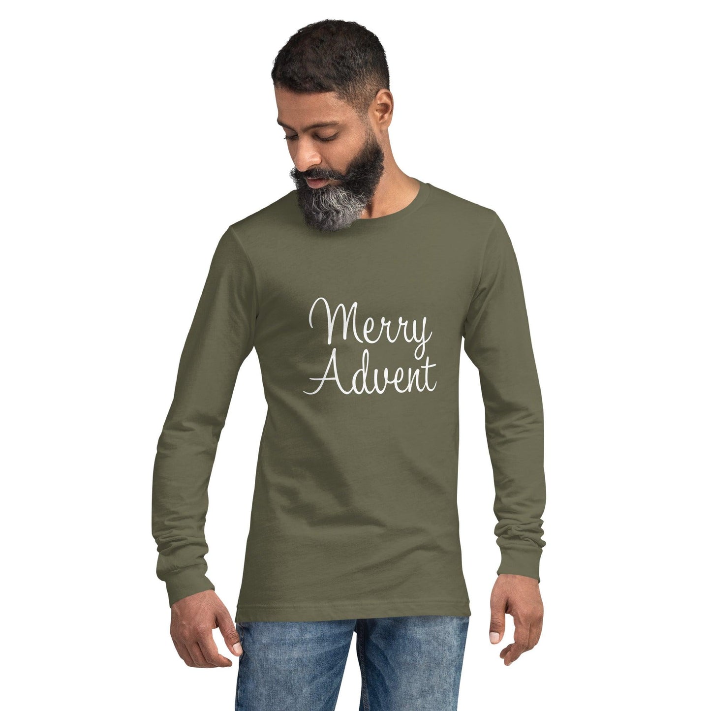 Merry Advent Long Sleeve Tee - White