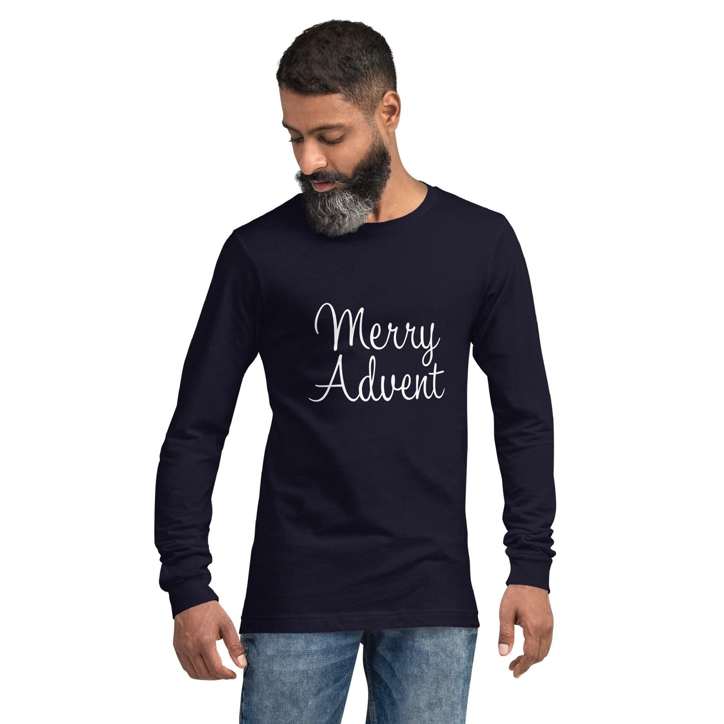 Merry Advent Long Sleeve Tee - White