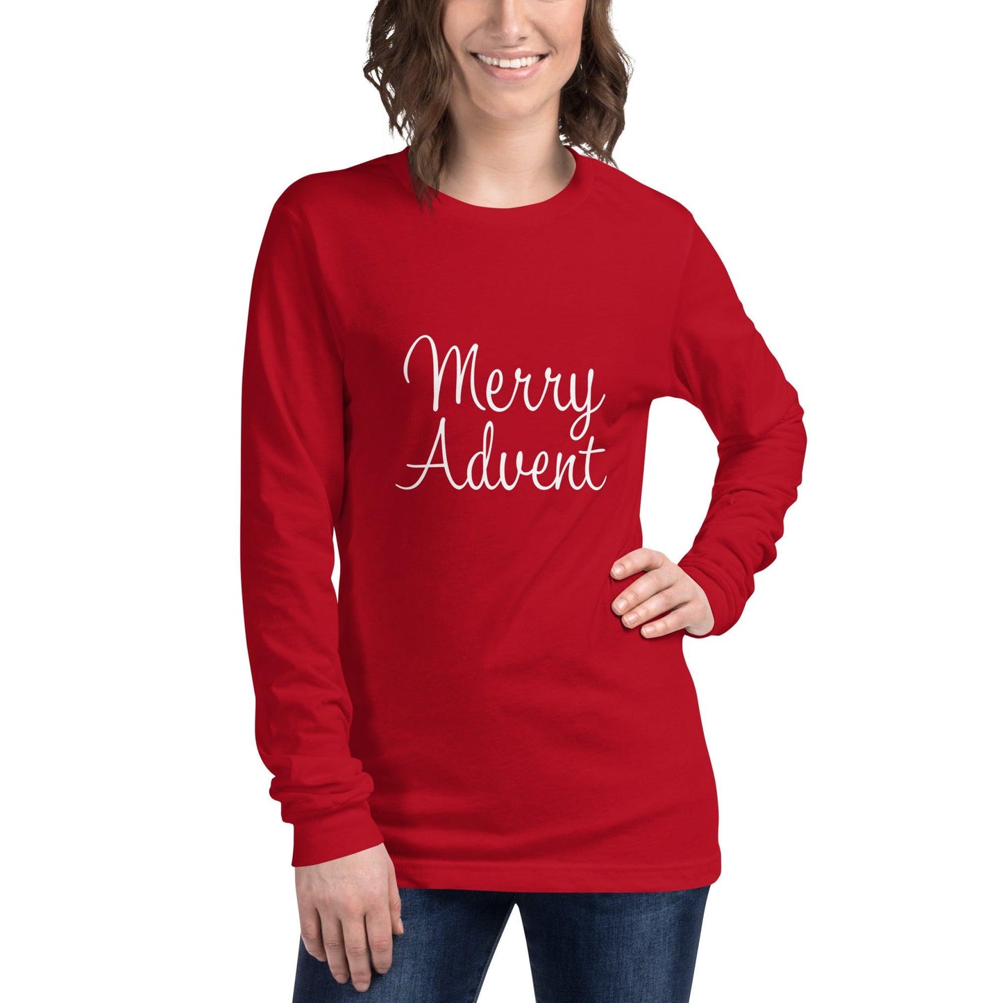 Merry Advent Long Sleeve Tee - White