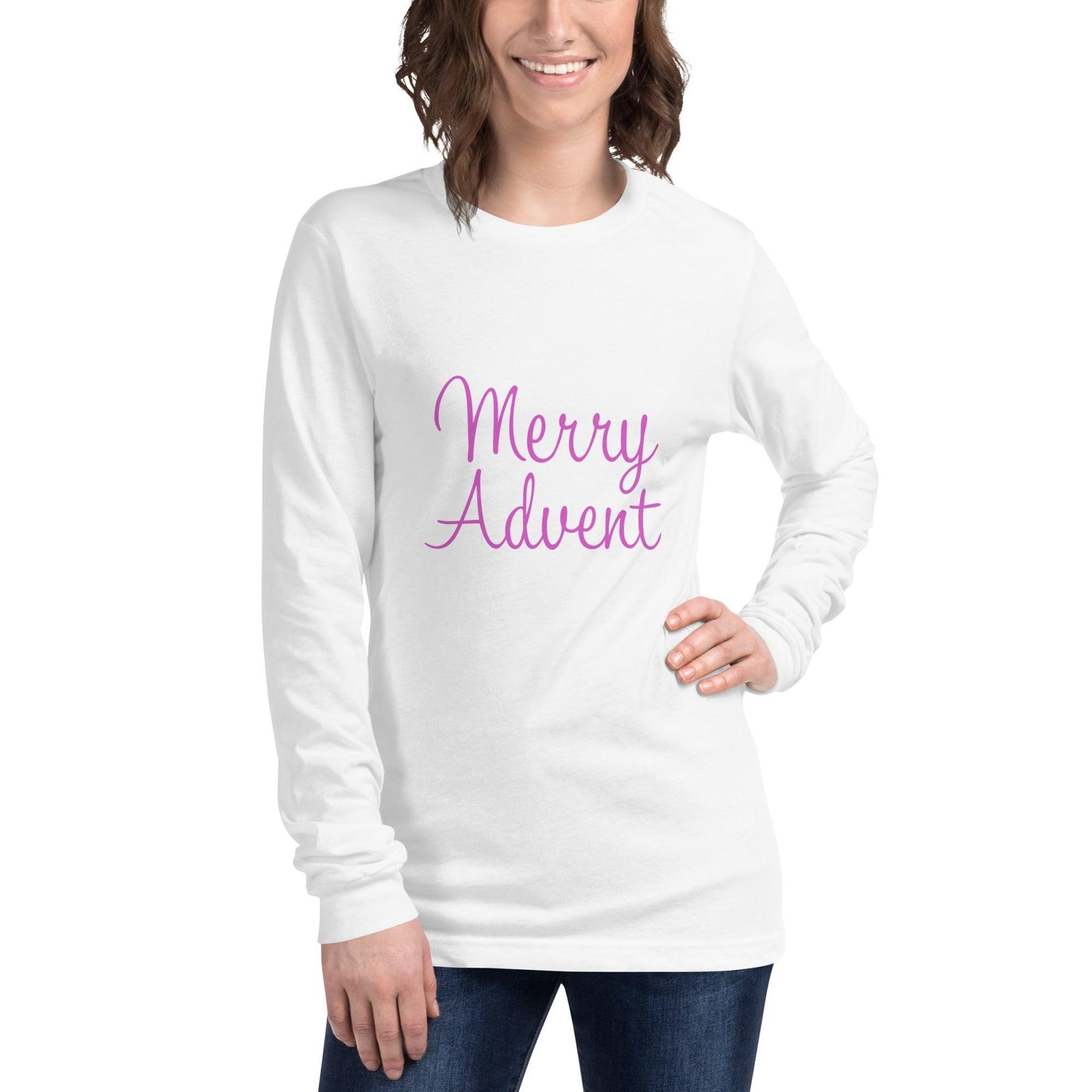 Merry Advent Long Sleeve Tee - Pink