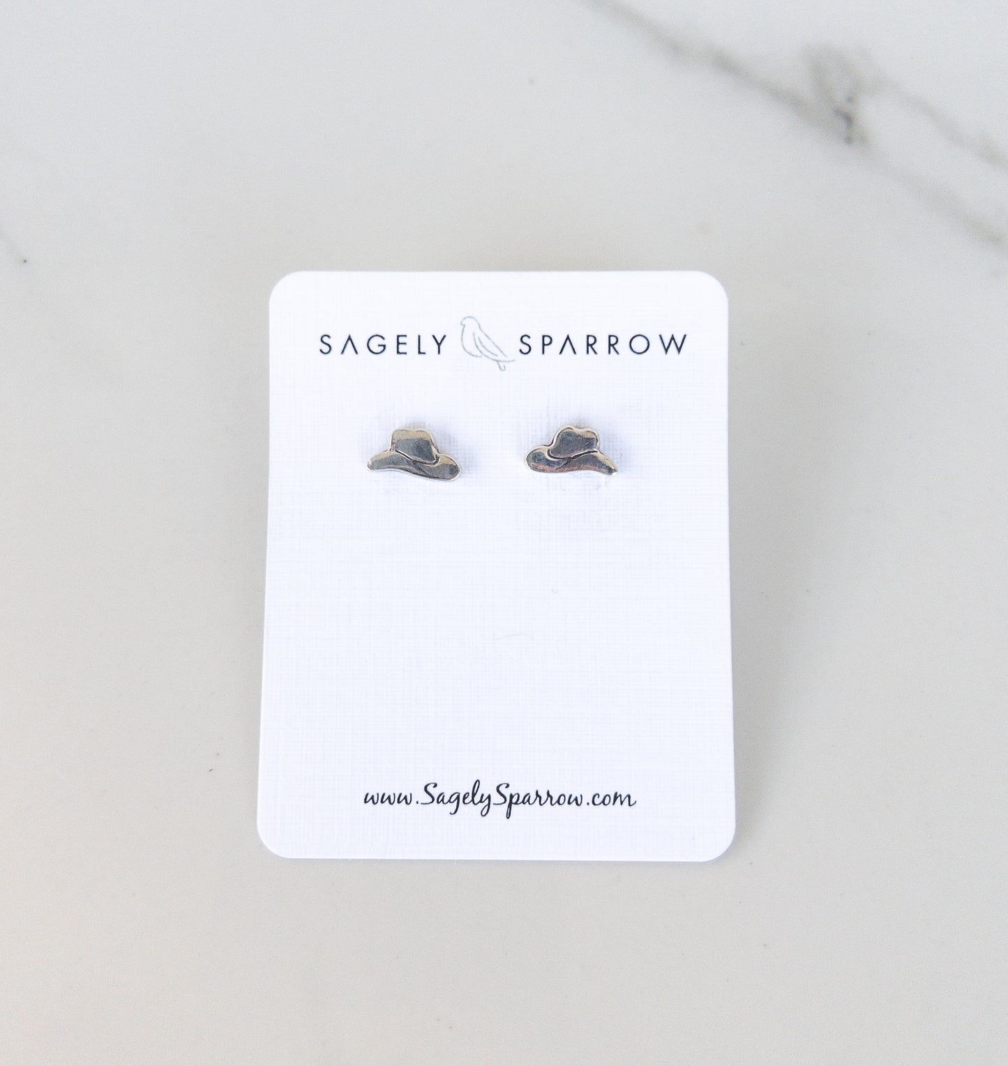 Sterling Silver Cowboy Hat Studs – Faith-Inspired Western Jewelry