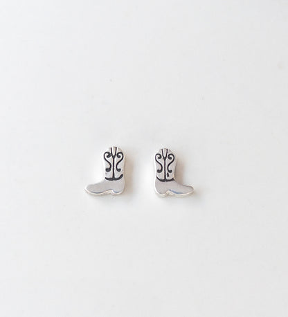 Sterling Silver Cowboy Boot Stud Earrings – Rodeo-Inspired Western Jewelry