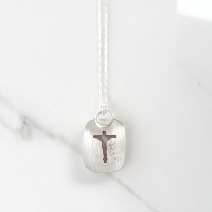 Sonoran Sunrise Gemstone Necklace with Hidden Crucifix Cutout