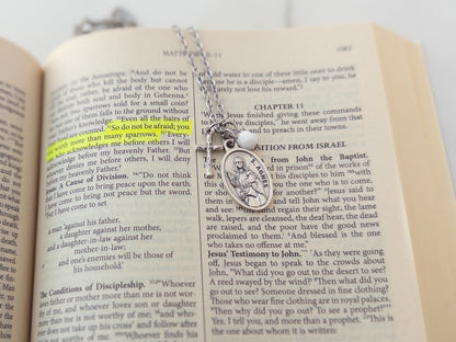 St Agnes & Crucifix Necklace