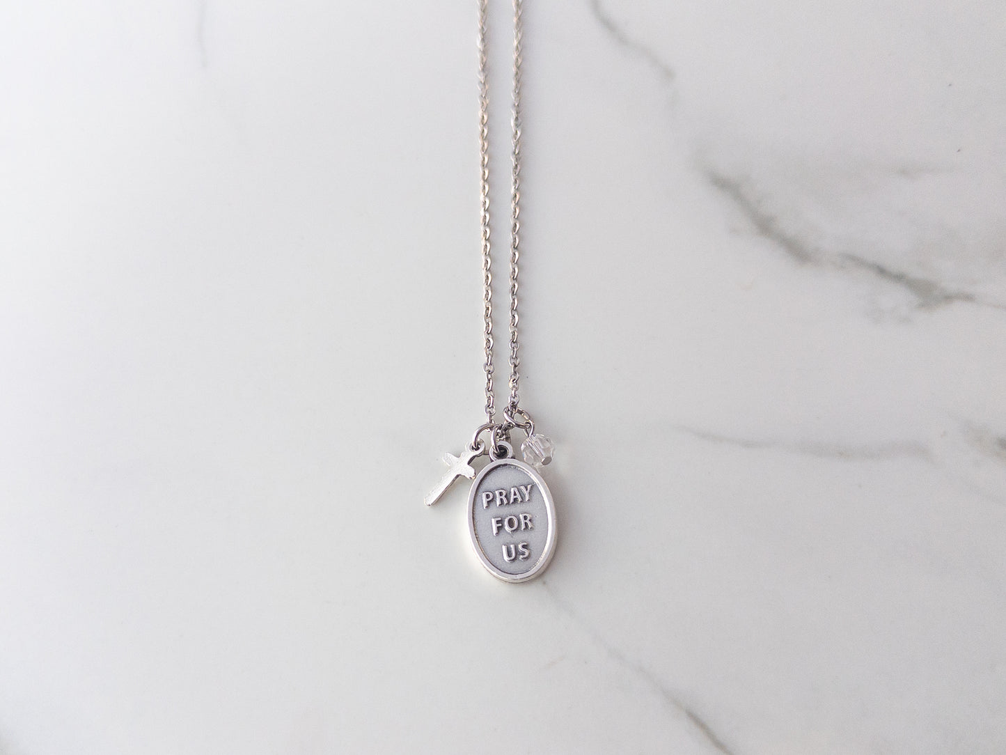 St Monica and Crucifix Necklace