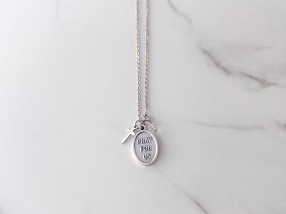 St Monica and Crucifix Necklace