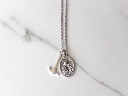 Saint Joseph the Worker Necklace for Men – Catholic Gift for Dad