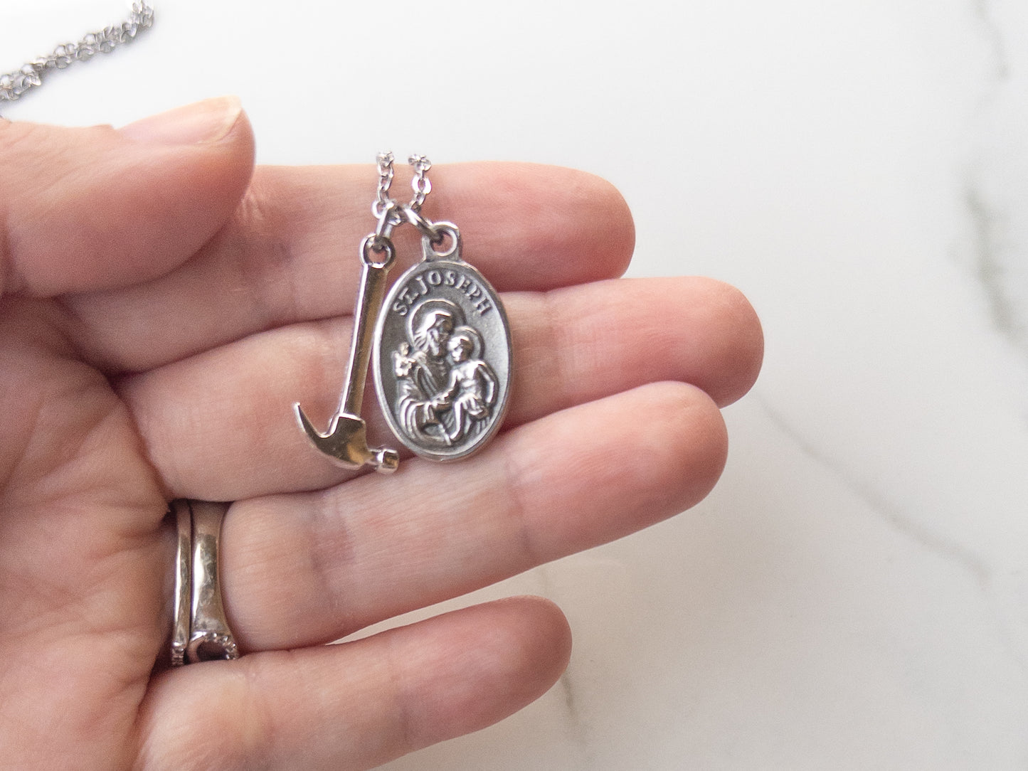 Saint Joseph the Worker Necklace for Men – Catholic Gift for Dad