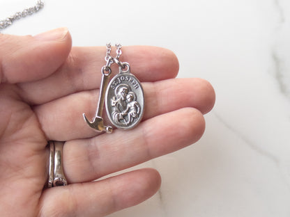 Saint Joseph the Worker Necklace for Men – Catholic Gift for Dad