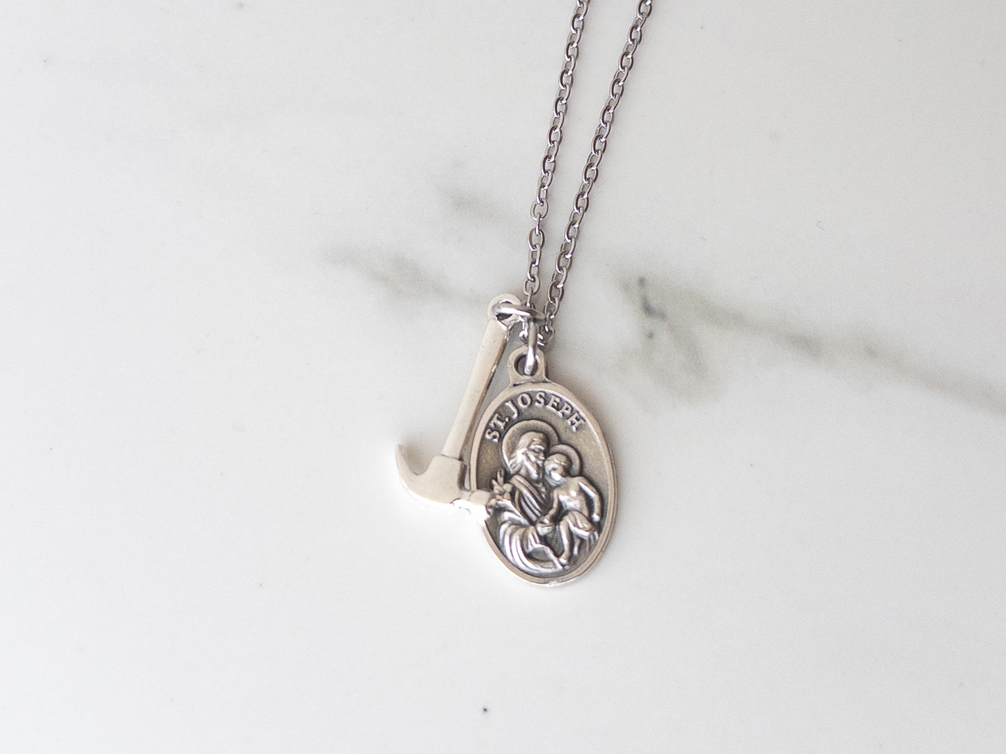 Saint Joseph the Worker Necklace for Men – Catholic Gift for Dad