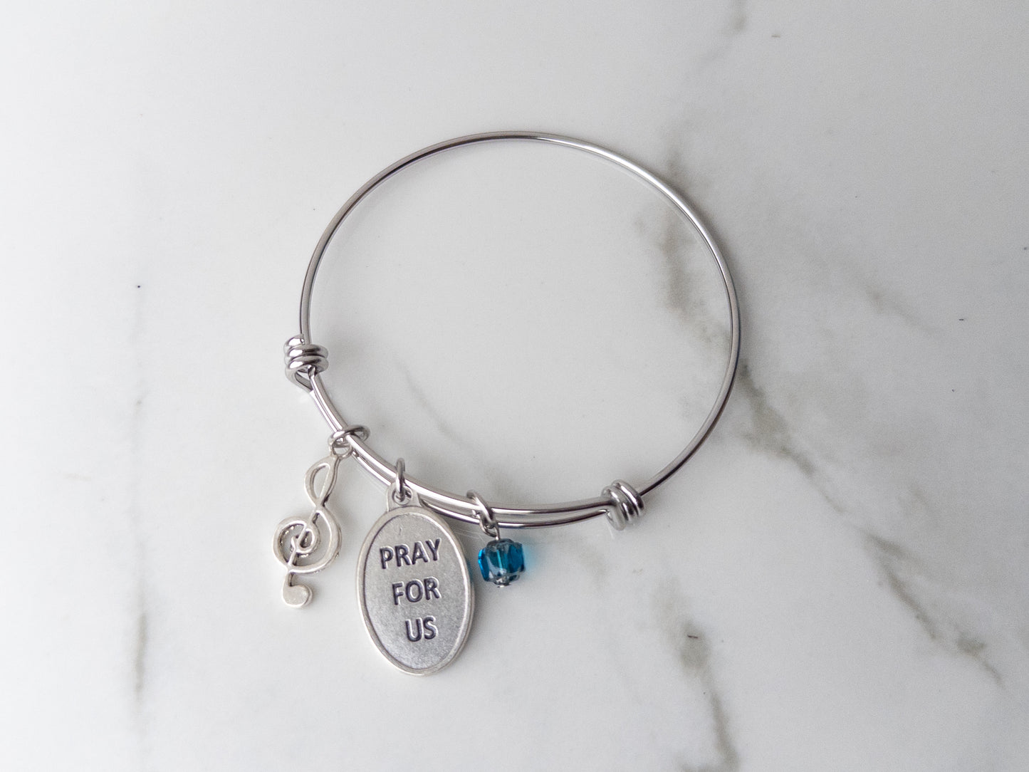 St. Cecilia Treble Clef Bracelet for Musicians | Catholic Confirmation Gift for Girls