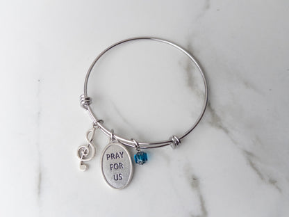 St. Cecilia Treble Clef Bracelet for Musicians | Catholic Confirmation Gift for Girls