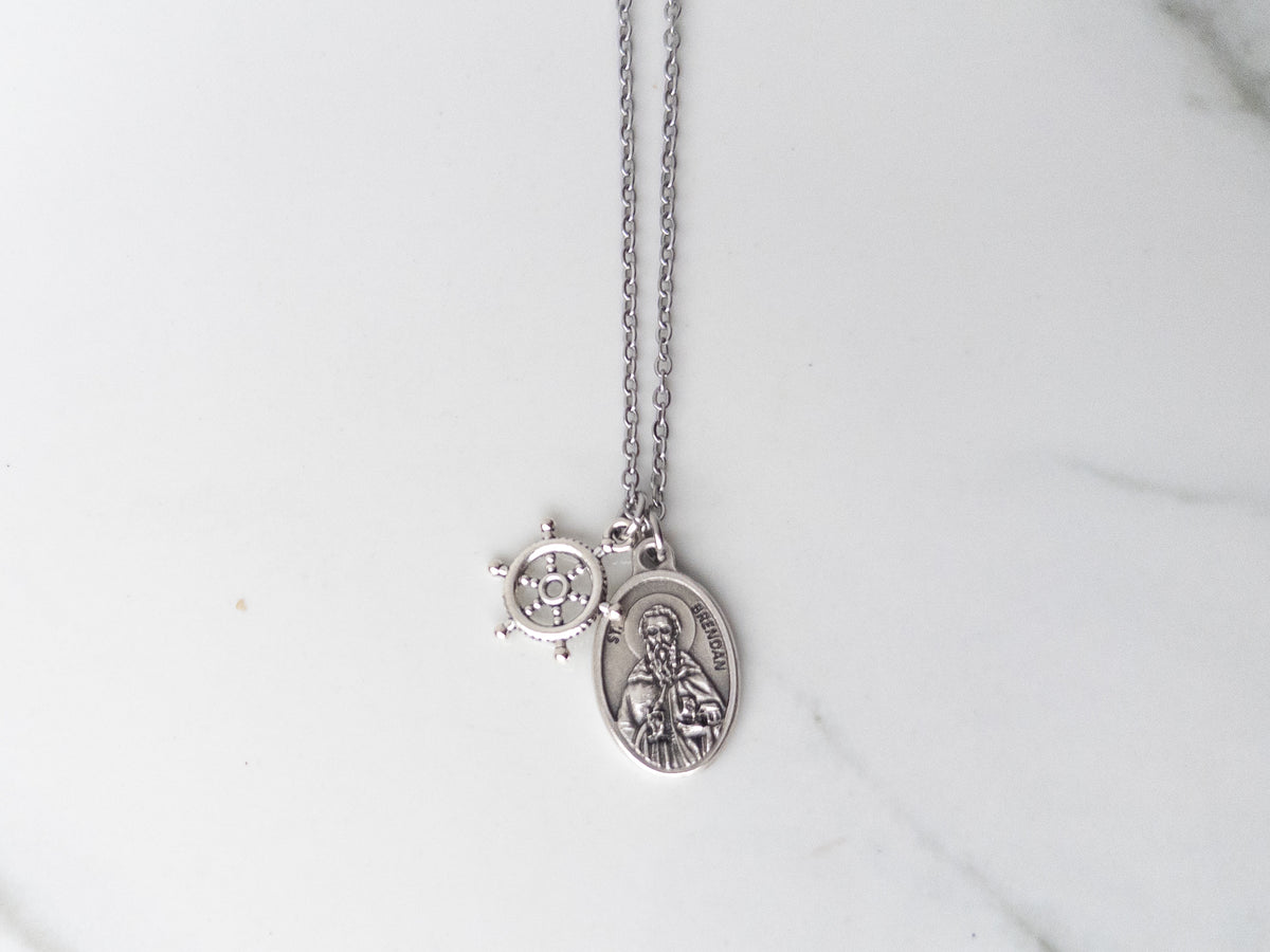 St. Brendan Patron Saint of Sailors & Travelers Necklace