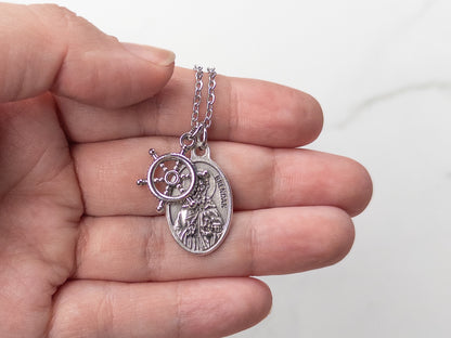 St. Brendan Patron Saint of Sailors & Travelers Necklace