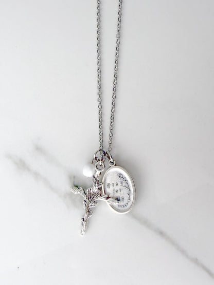 Rosa Mystica Catholic Necklace – Marian Devotional Jewelry