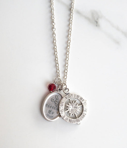 St Christopher Compass Necklace - Sagely Sparrow